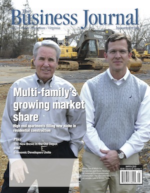 Developers Mitch Cox and Shane Abraham grace the cover of our March issue, which includes a section on multi-family development in the greater Tri-Cities.