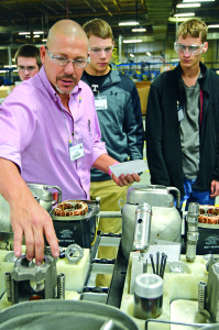 Les Kestner of Bristol Compressors shows students how a compressor is made. Photos by Scott Robertson