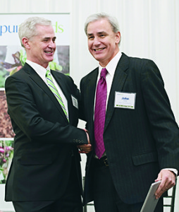 Frostad exchanges congratulations with Kingsport Mayor John Clark, to whom Frostad jokingly refers as, “my twin.”