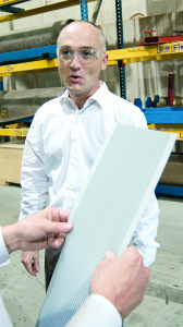 CEO Jean Luc Koch explains the process by which the separator is manufactured. Photos by Scott Robertson