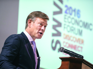 Matt Erskine, U.S. Economic Development Administration Deputy Assistant Secretary, speaks at the Southwest Virginia Economic Forum in Wise, Va. May 12.