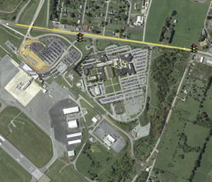 Googlemaps image shows the section of Highway 75 to be widened, with proposed traffic light locations marked.